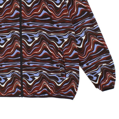 Womens Abstract Fleece Jacket Retro Oversized