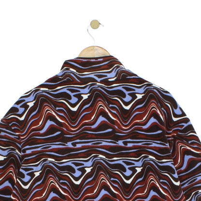 Womens Abstract Fleece Jacket Retro Oversized