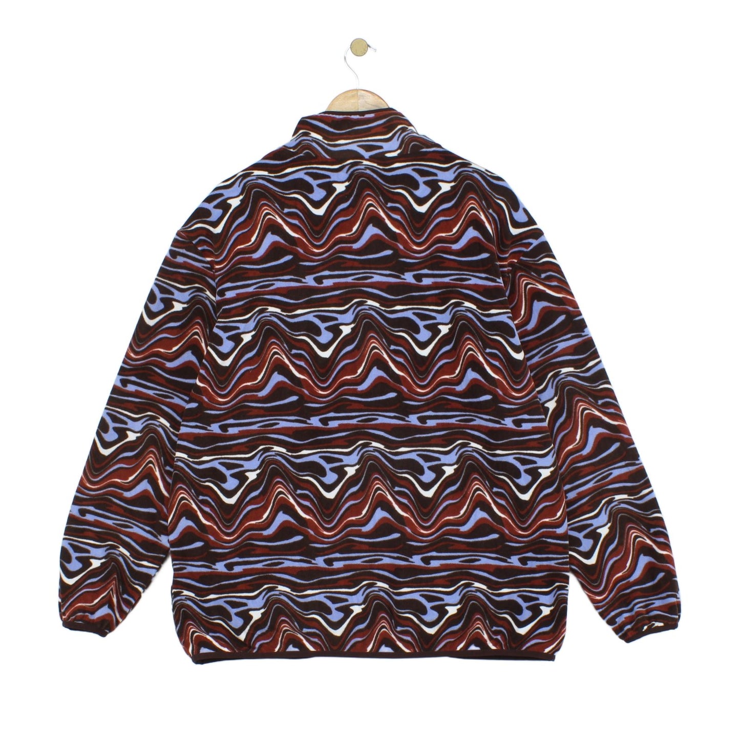 Womens Abstract Fleece Jacket Retro Oversized