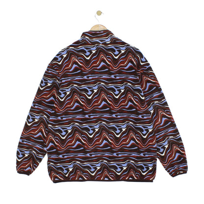 Womens Abstract Fleece Jacket Retro Oversized