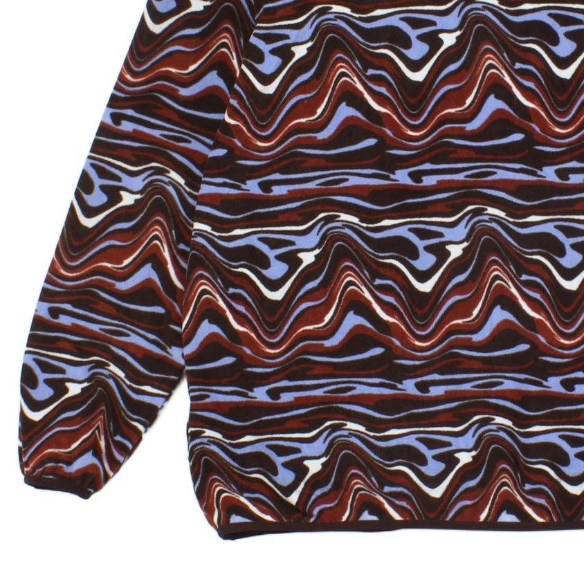 Womens Abstract Fleece Jacket Retro Oversized