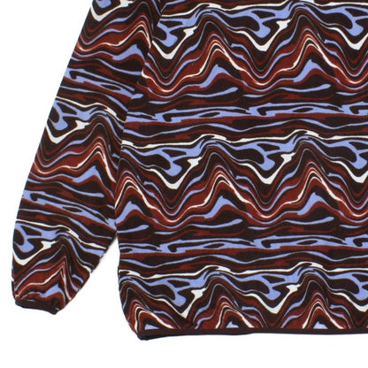 Womens Abstract Fleece Jacket Retro Oversized