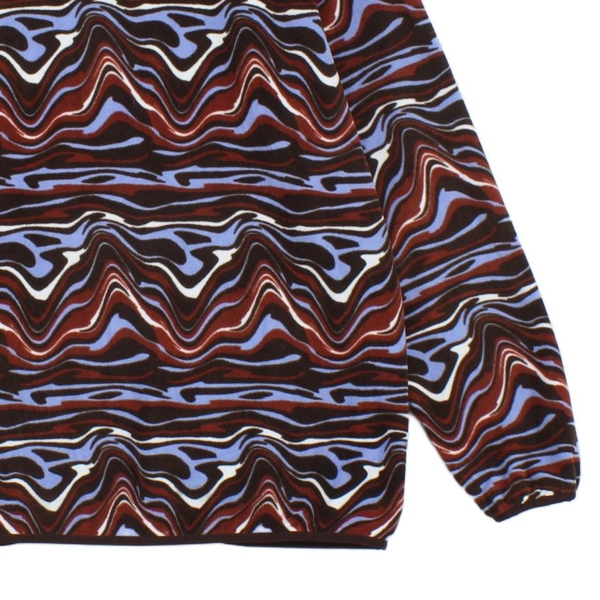Womens Abstract Fleece Jacket Retro Oversized