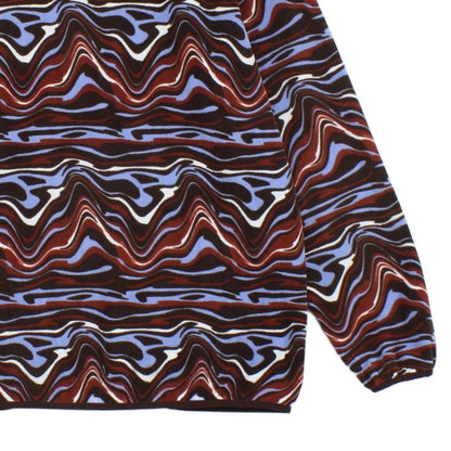 Womens Abstract Fleece Jacket Retro Oversized