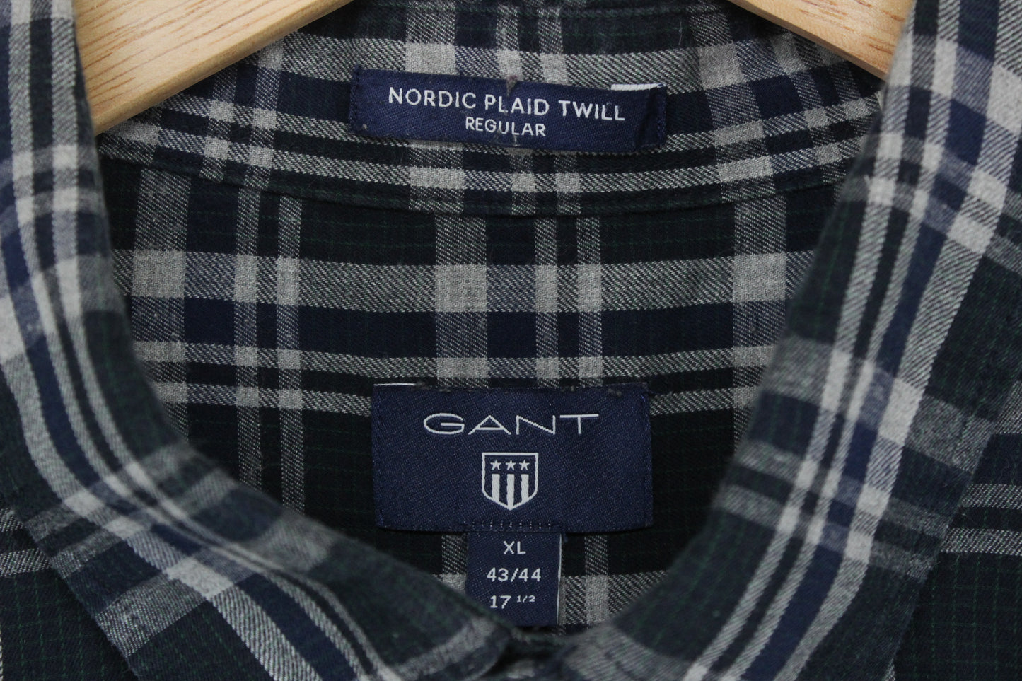 Mens Plaid Shirt Nordic Twill Regular Fit Button Down