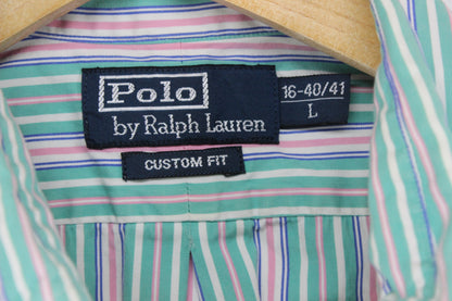 Mens Striped Shirt Custom Fit Short Sleeve