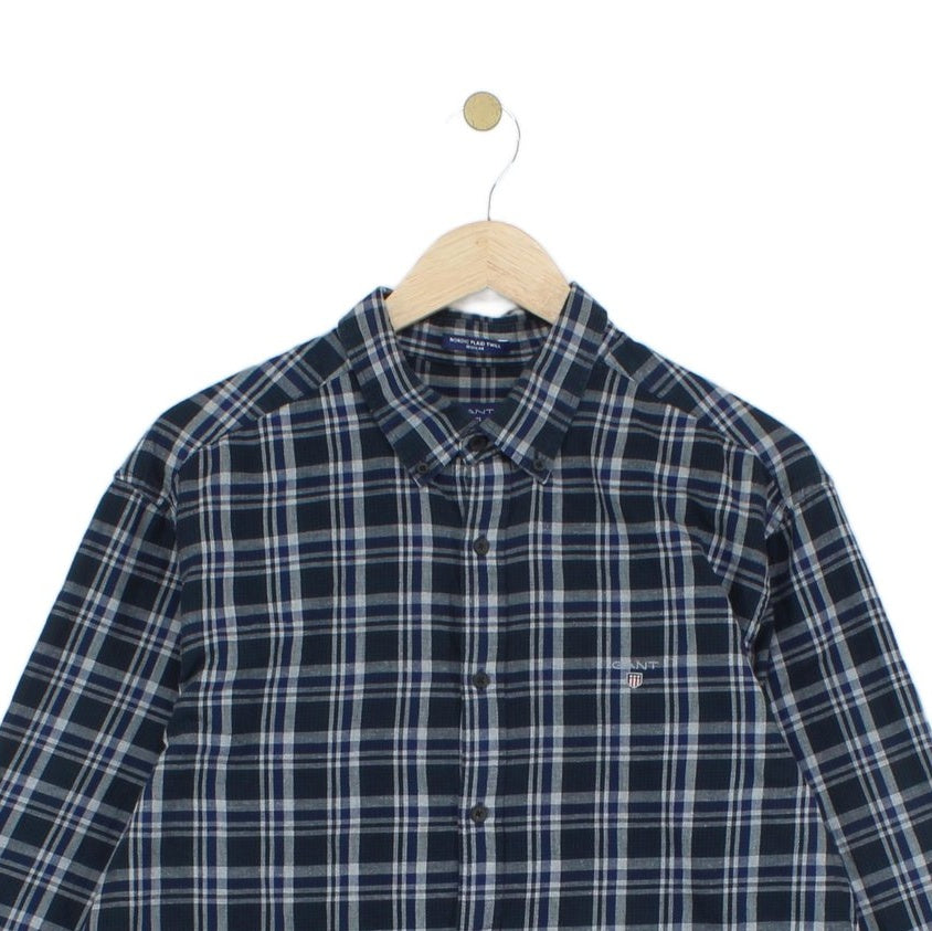Mens Plaid Shirt Nordic Twill Regular Fit Button Down