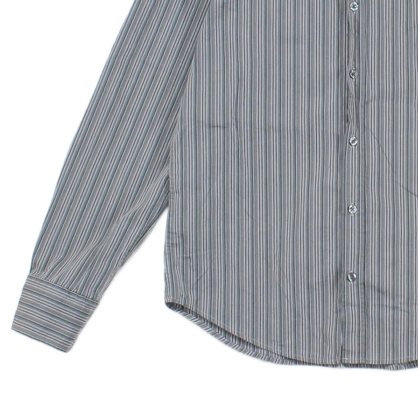 Mens Striped Shirt Slim Long Sleeve Button Up