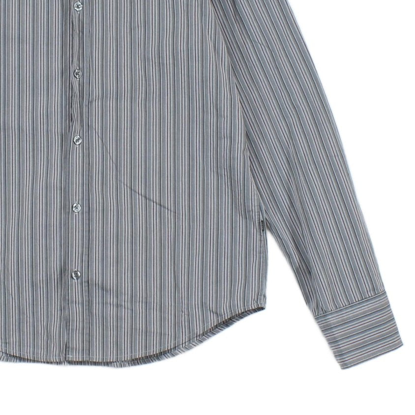Mens Striped Shirt Slim Long Sleeve Button Up
