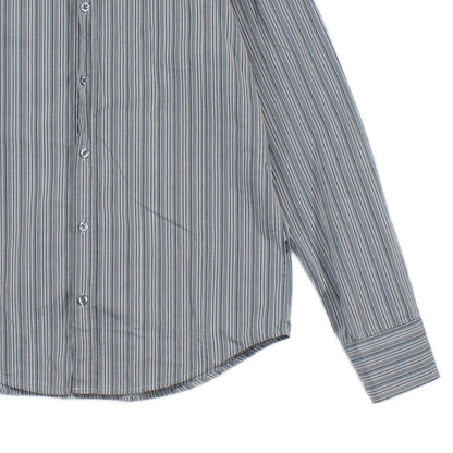 Mens Striped Shirt Slim Long Sleeve Button Up