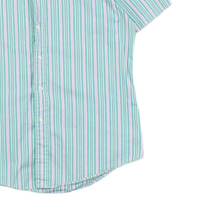 Mens Striped Shirt Custom Fit Short Sleeve
