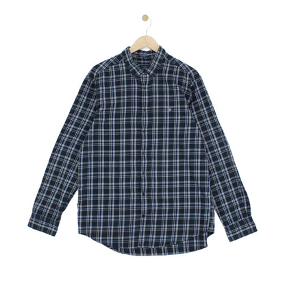 Mens Plaid Shirt Nordic Twill Regular Fit Button Down