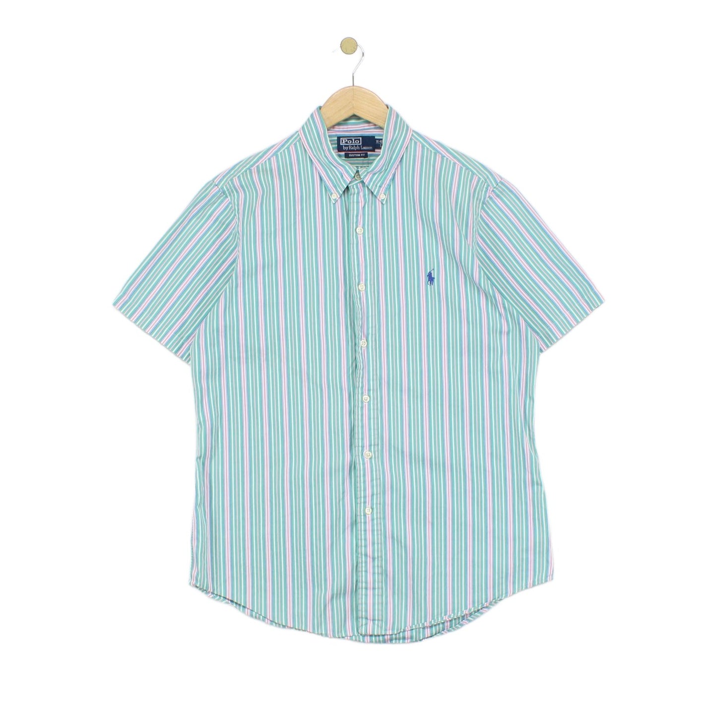 Mens Striped Shirt Custom Fit Short Sleeve