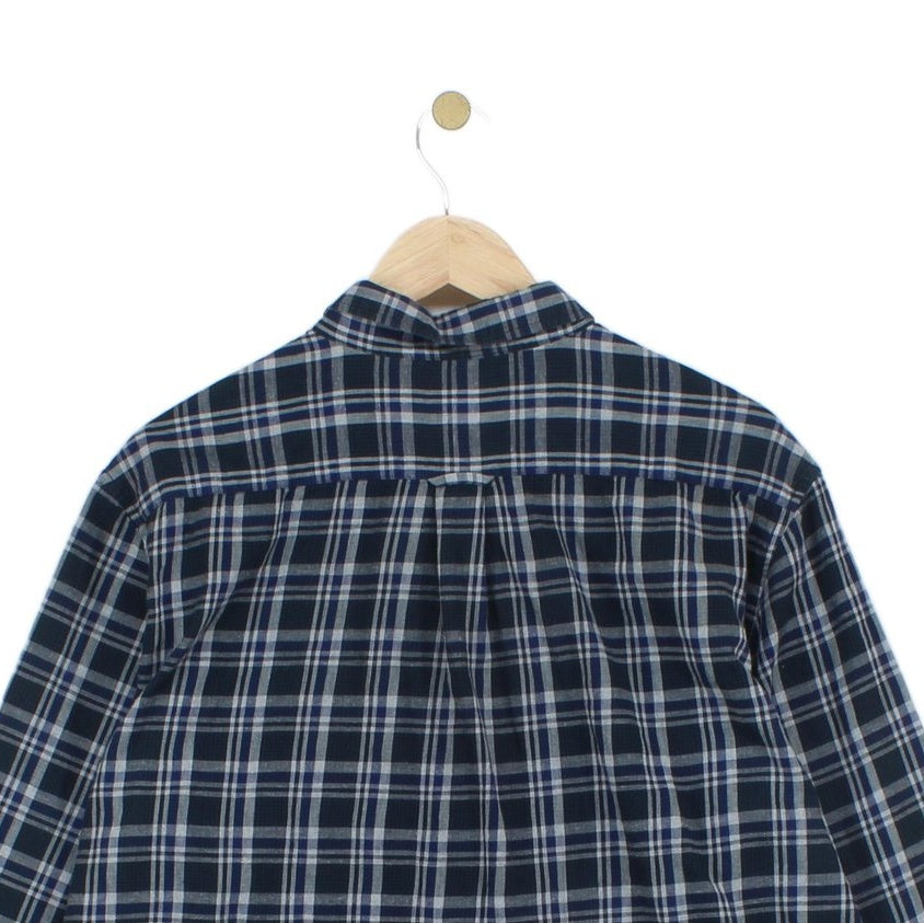 Mens Plaid Shirt Nordic Twill Regular Fit Button Down