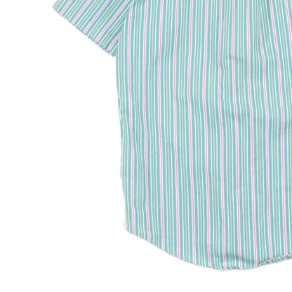 Mens Striped Shirt Custom Fit Short Sleeve