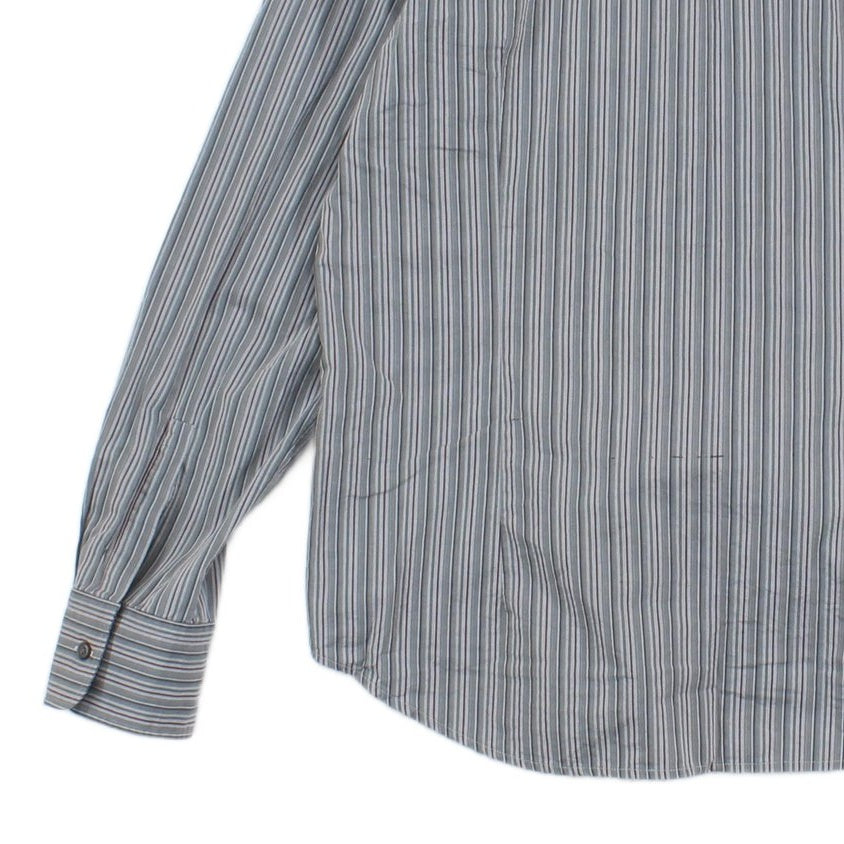 Mens Striped Shirt Slim Long Sleeve Button Up