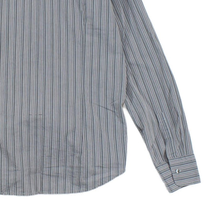 Mens Striped Shirt Slim Long Sleeve Button Up