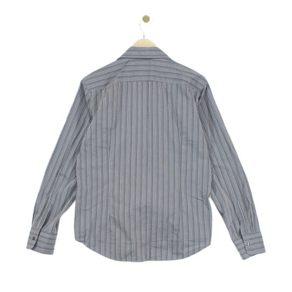 Mens Striped Shirt Slim Long Sleeve Button Up