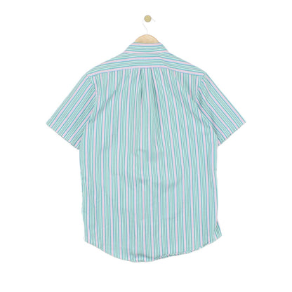 Mens Striped Shirt Custom Fit Short Sleeve