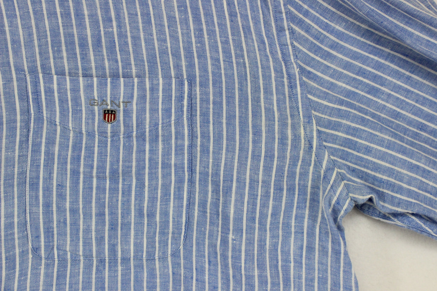 Mens Linen Striped Shirt Button Up Long Sleeve