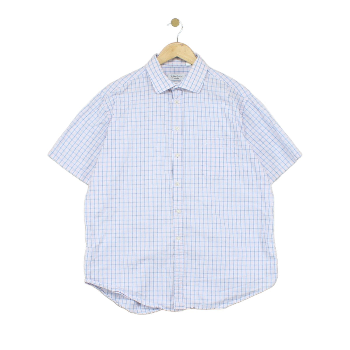 Mens Shirt Check Short Sleeve