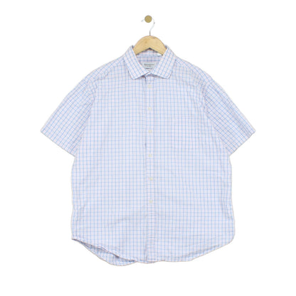 Mens Shirt Check Short Sleeve