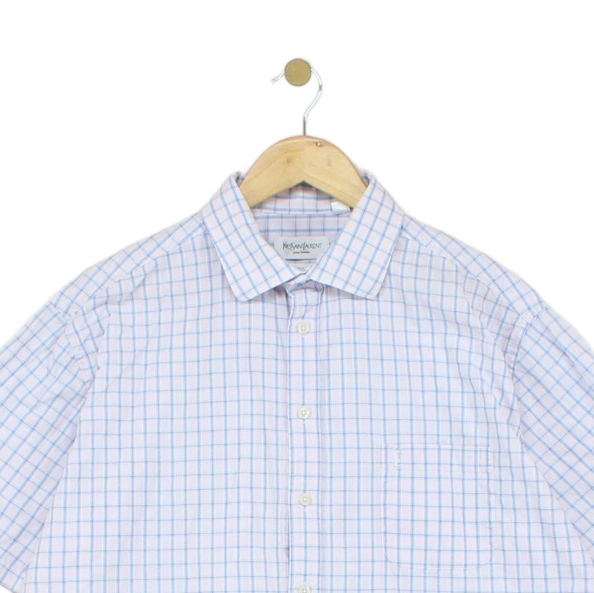 Mens Shirt Check Short Sleeve
