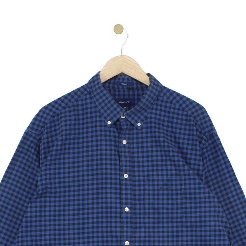 Mens Check Shirt Long Sleeve Button Down