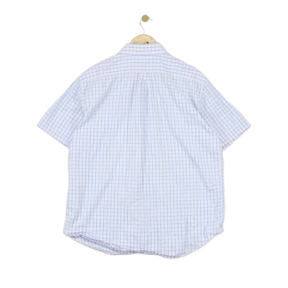Mens Shirt Check Short Sleeve