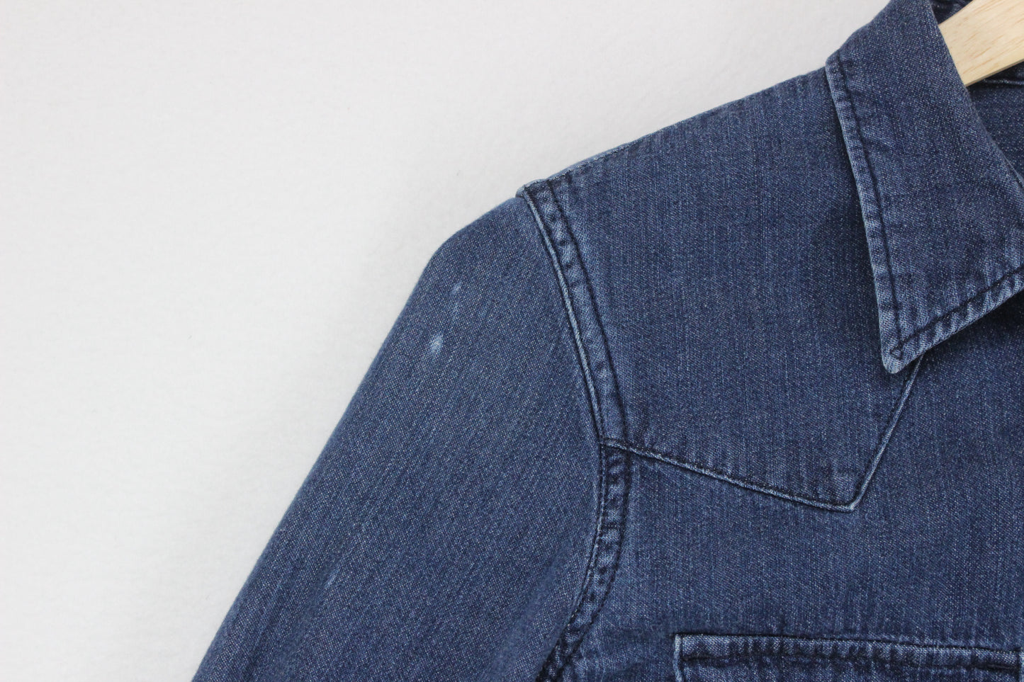 Womens Denim Shirt Snap Long Sleeve Classic