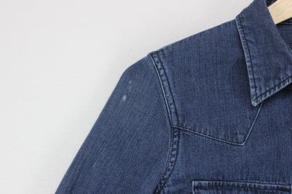 Womens Denim Shirt Snap Long Sleeve Classic