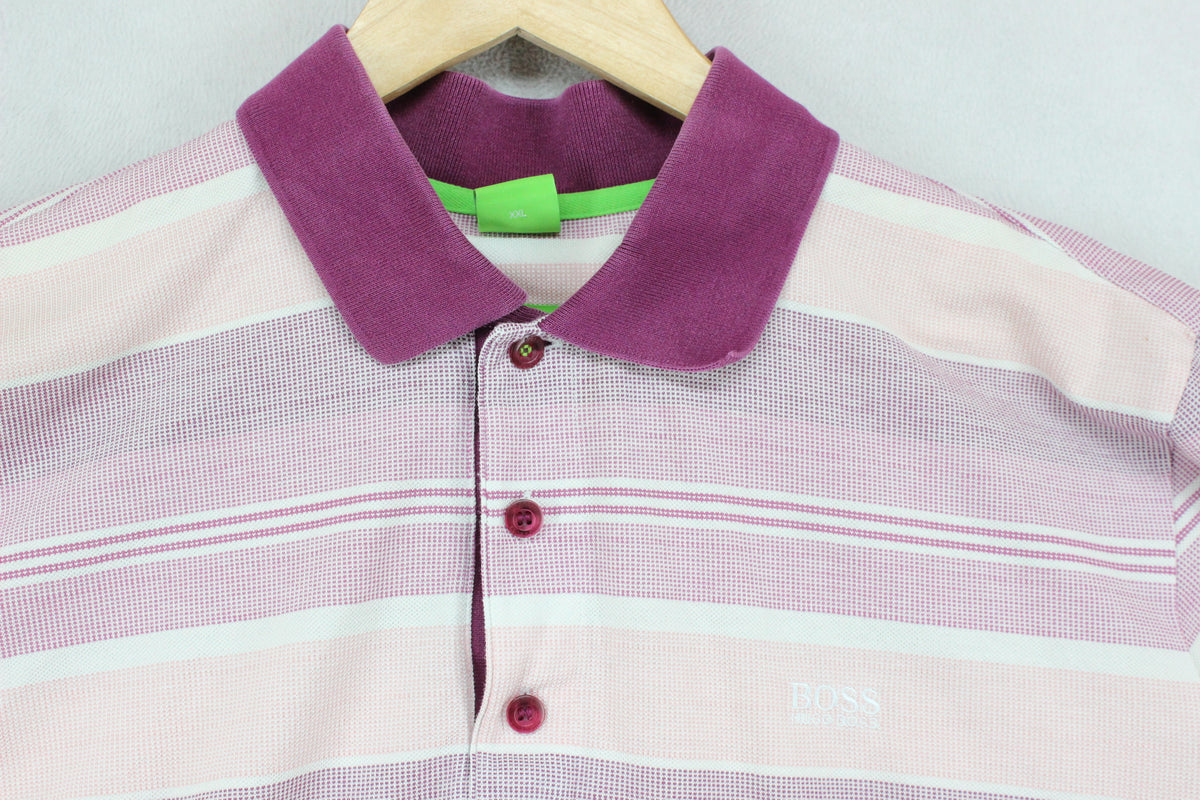 Mens Striped Polo Shirt Casual Short Sleeve Collared