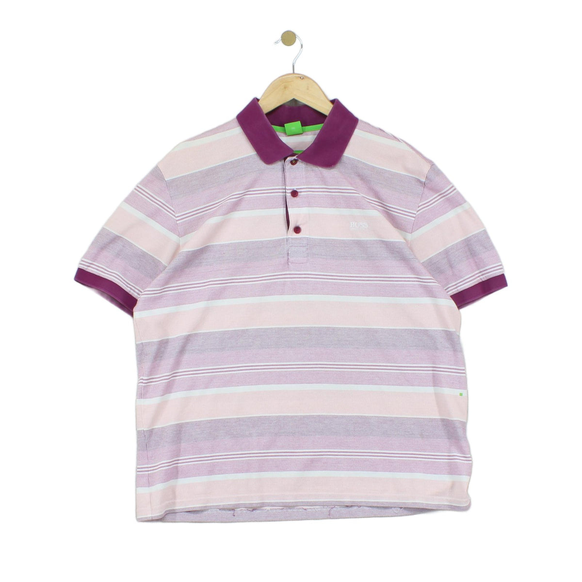 Mens Striped Polo Shirt Casual Short Sleeve Collared