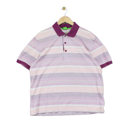 Mens Striped Polo Shirt Casual Short Sleeve Collared