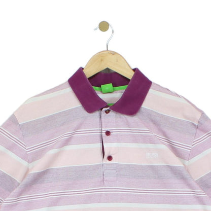 Mens Striped Polo Shirt Casual Short Sleeve Collared