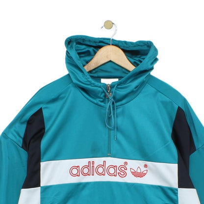 Mens 1/4 Zip Hoodie Oversized Streetwear Logo