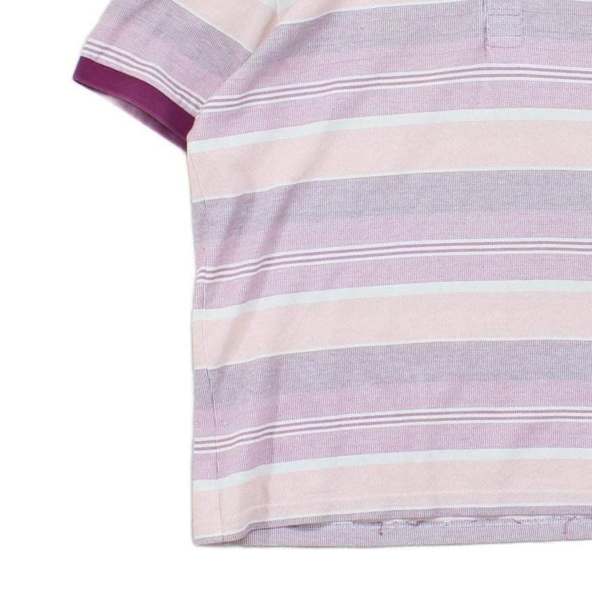 Mens Striped Polo Shirt Casual Short Sleeve Collared