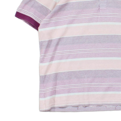 Mens Striped Polo Shirt Casual Short Sleeve Collared