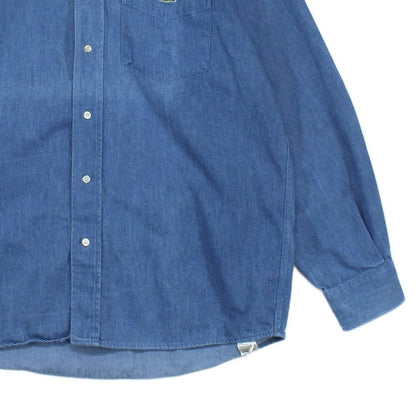 Mens Denim Shirt Long Sleeve Button Up