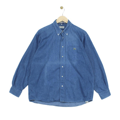 Mens Denim Shirt Long Sleeve Button Up