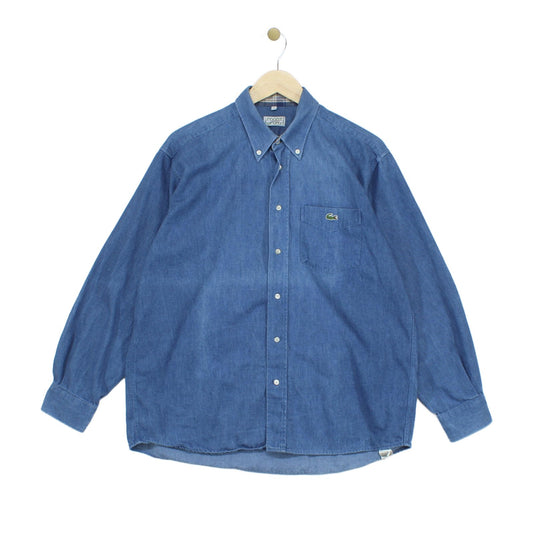 Mens Denim Shirt Long Sleeve Button Up