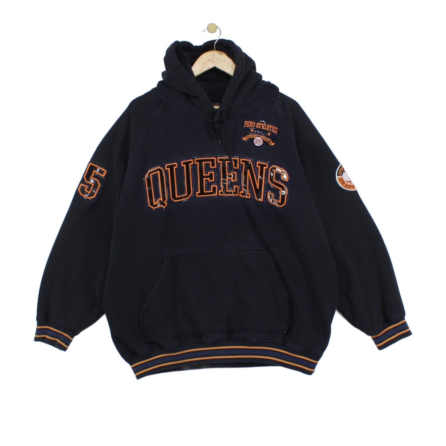 Mens Queens Hoodie Oversized Embroidered