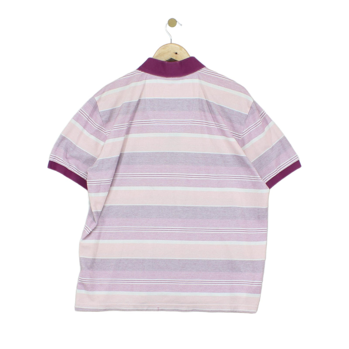 Mens Striped Polo Shirt Casual Short Sleeve Collared