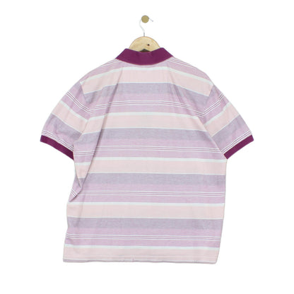 Mens Striped Polo Shirt Casual Short Sleeve Collared