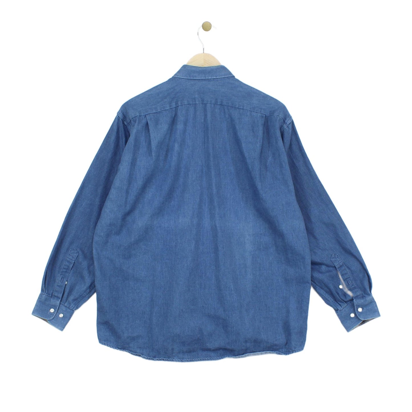 Mens Denim Shirt Long Sleeve Button Up