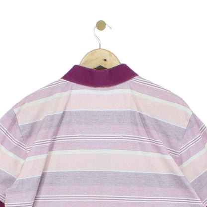 Mens Striped Polo Shirt Casual Short Sleeve Collared