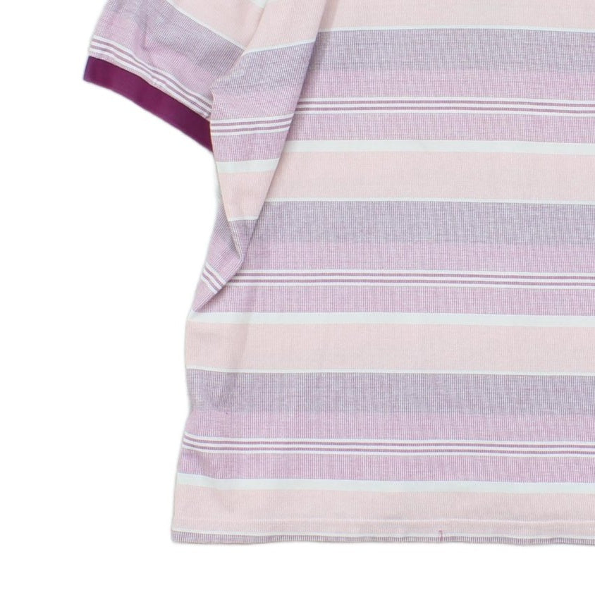 Mens Striped Polo Shirt Casual Short Sleeve Collared