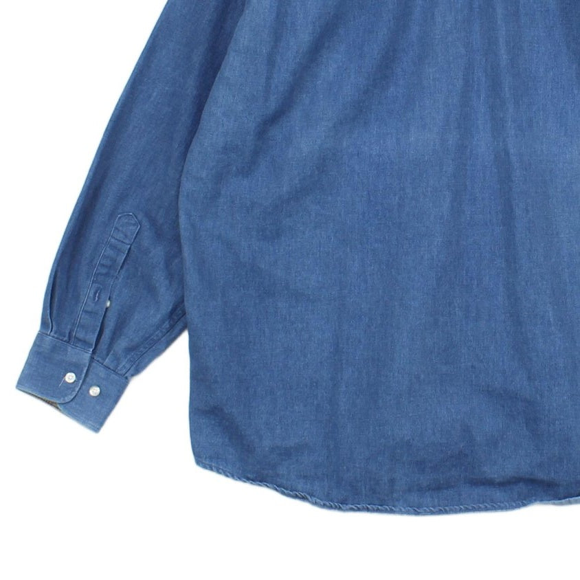Mens Denim Shirt Long Sleeve Button Up