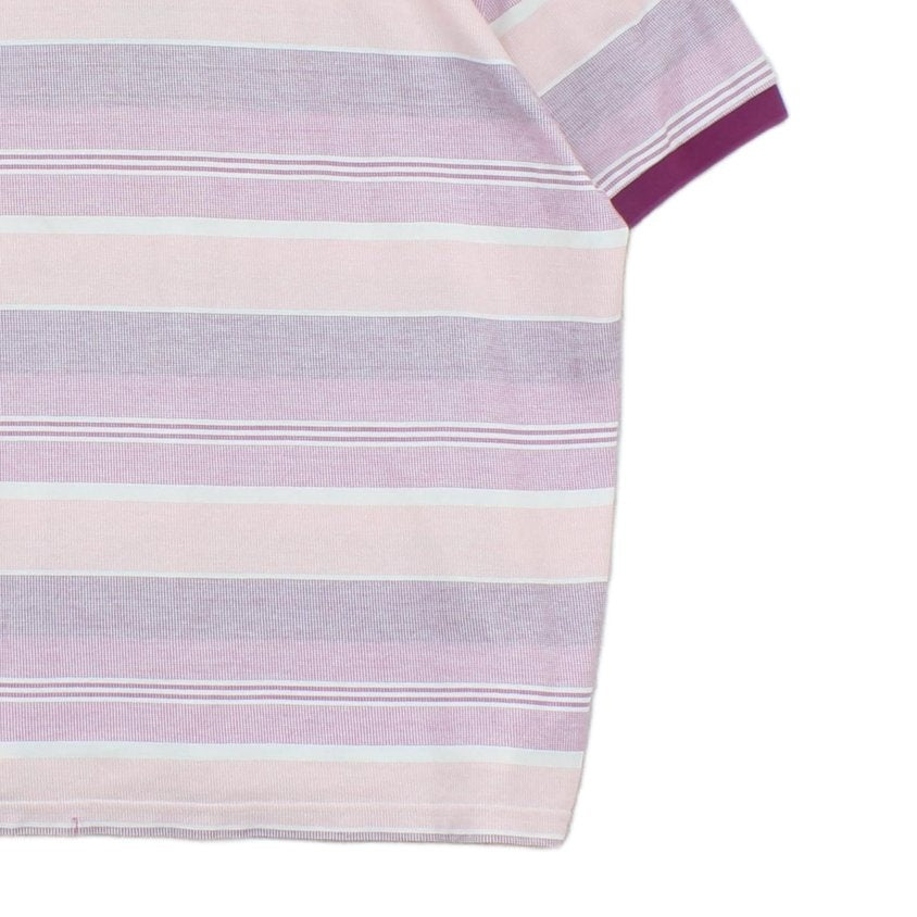 Mens Striped Polo Shirt Casual Short Sleeve Collared