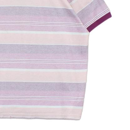 Mens Striped Polo Shirt Casual Short Sleeve Collared